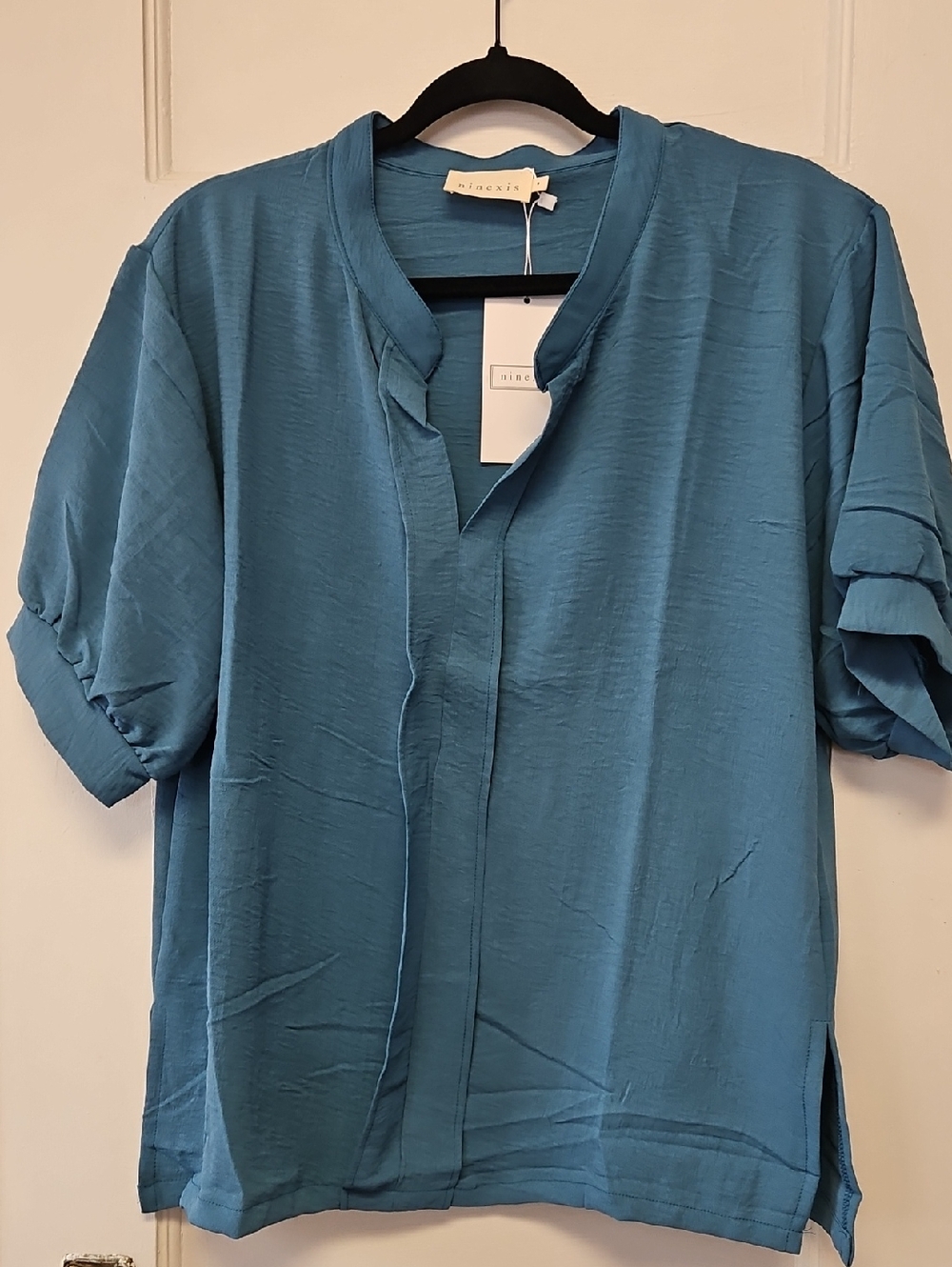 Ninexis Teal Blue Short Sleeve Top S